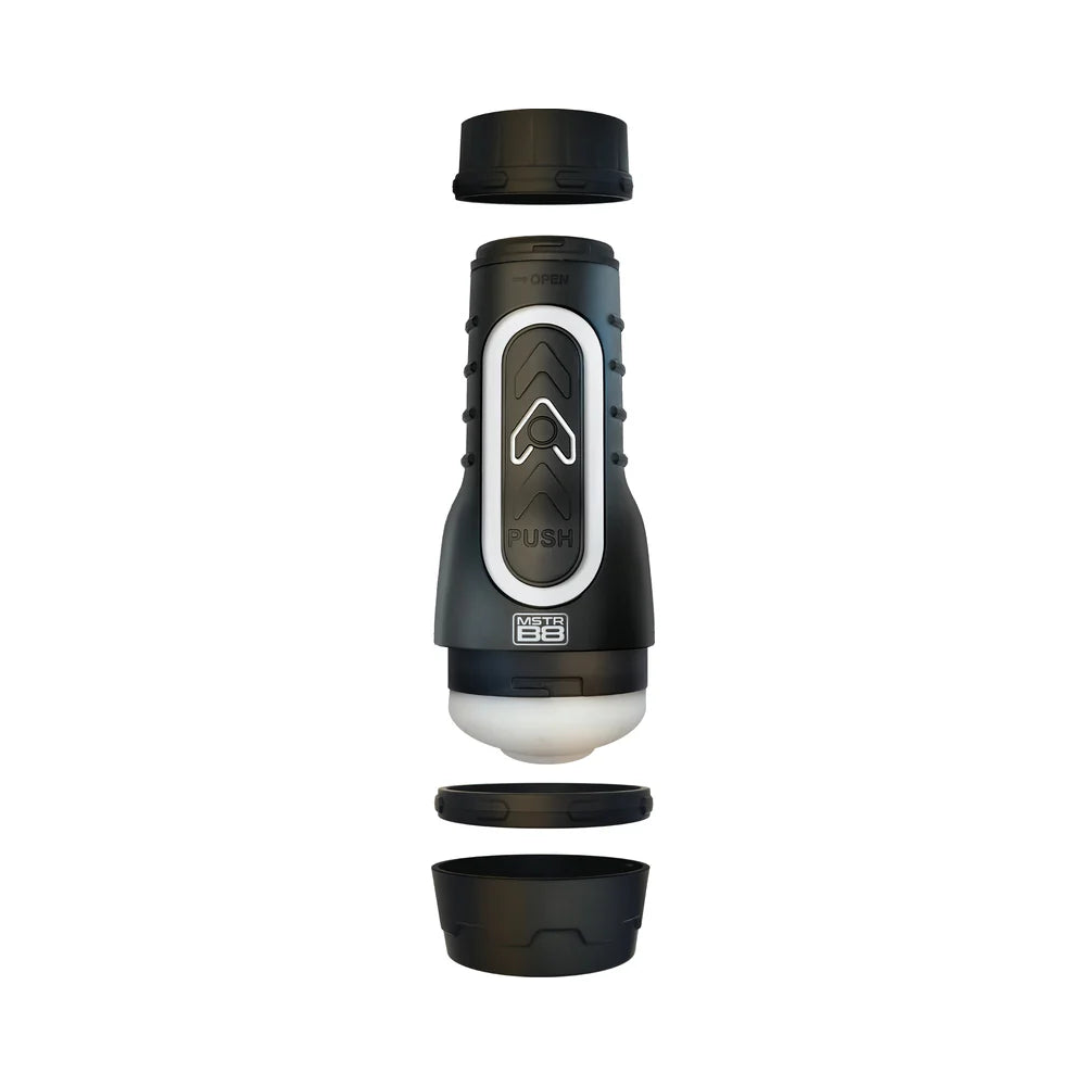 MSTR B8 Goon & Grip Rechargeable Vibrating Pressure Play Stroker With Easy Open Sides For Cleaning
