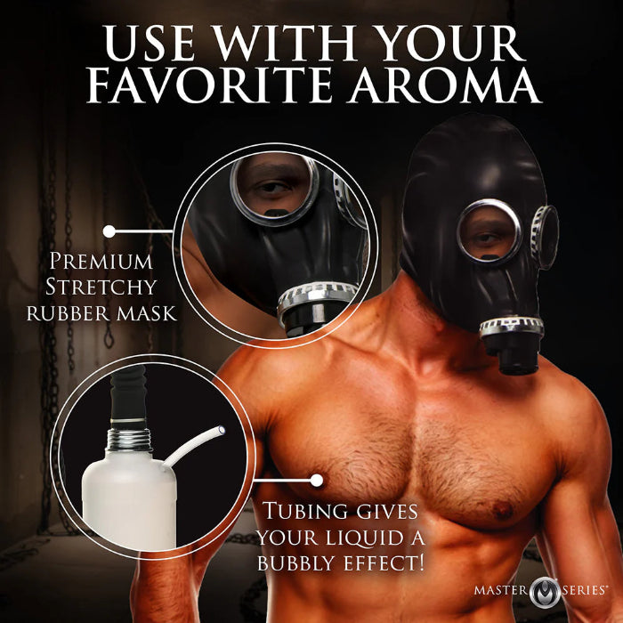 Master Series Rubber Inhaler Gas Mask with Bottle For Sensory Control