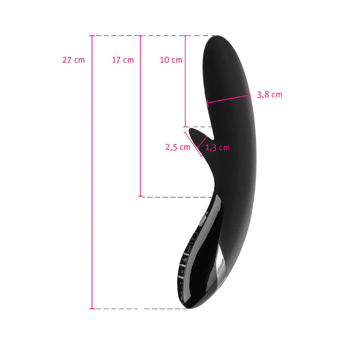 Mystim Daring Danny E-Stim Rechargeable Silicone Curved Dual Stimulating Rabbit Style Vibrator