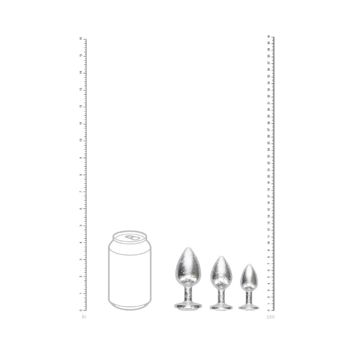 Ouch! International New York Collection Metal 3 Piece Weighted Anal Plug Set With Gem