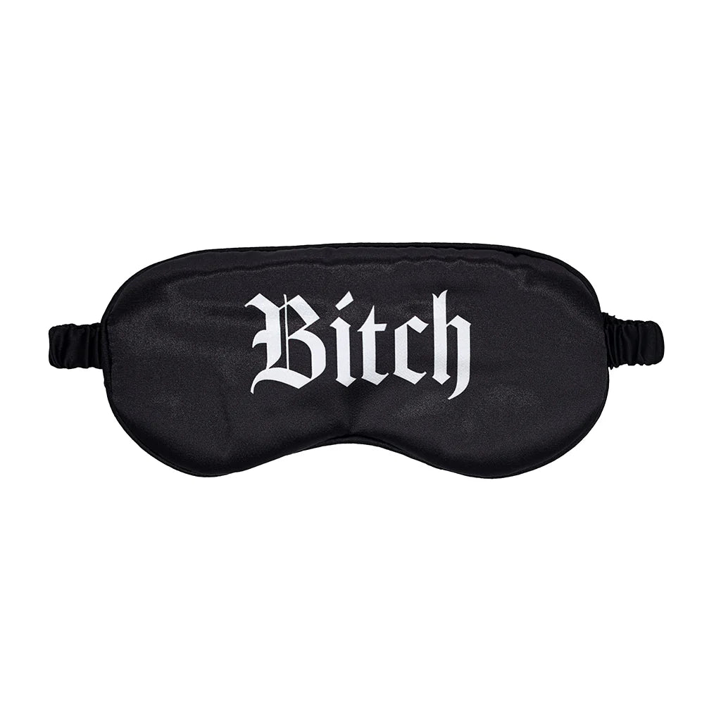 Ouch! Satin Mask Blindfold With Bitch Printed Message