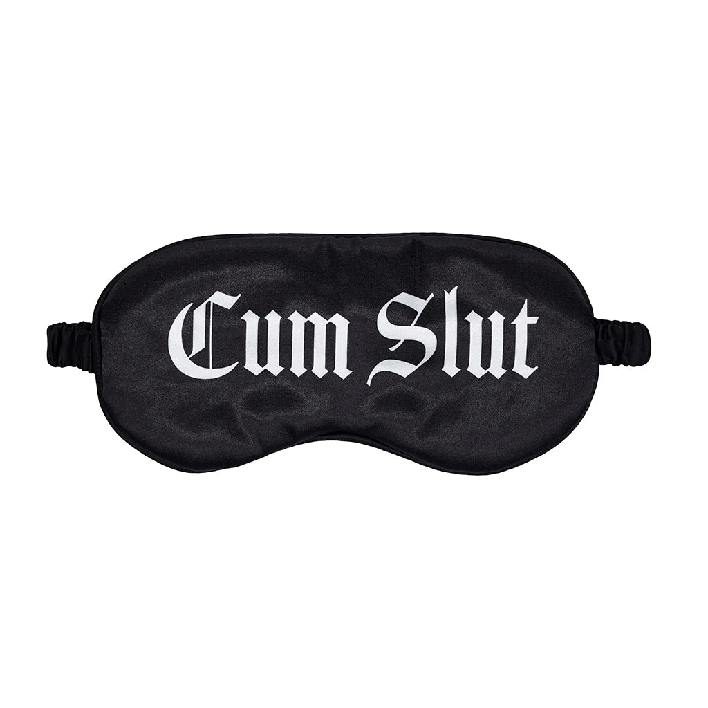 Ouch! Satin Mask Blindfold With Cum Slut Printed Message