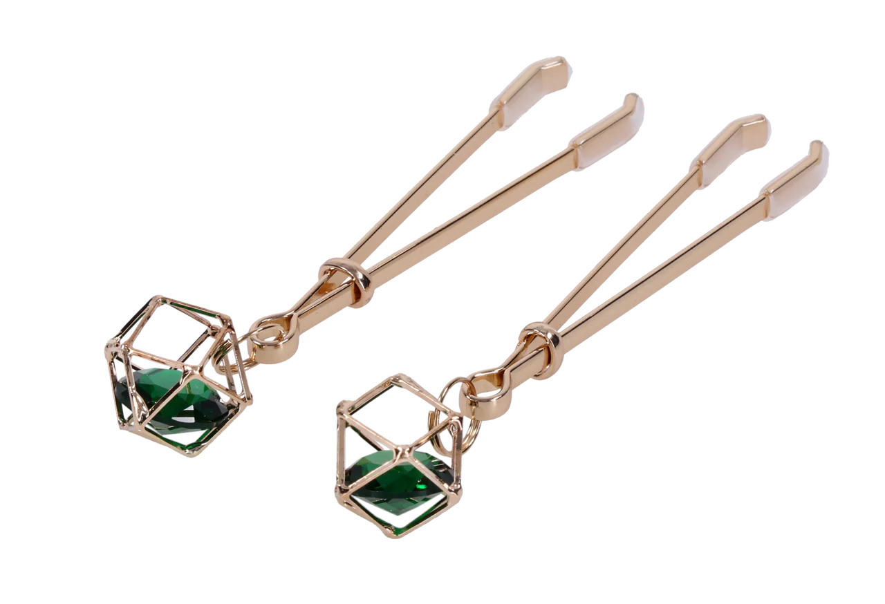 Sportsheets Sex & Mischief Indica Crystal Adjustable Nipple Clips