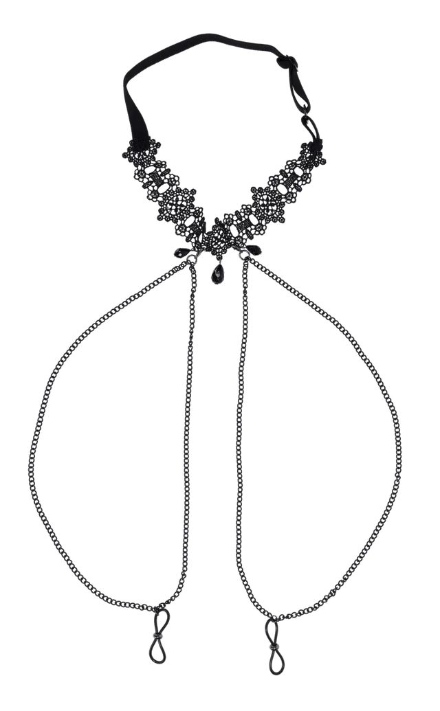 Sportsheets Sex & Mischief Lace Collar with Nipple Ties