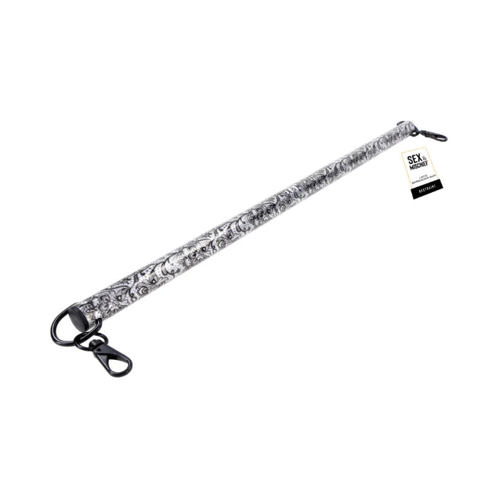 Sportsheets Sex & Mischief Lace Print Spreader Bar With D Rings And Clips