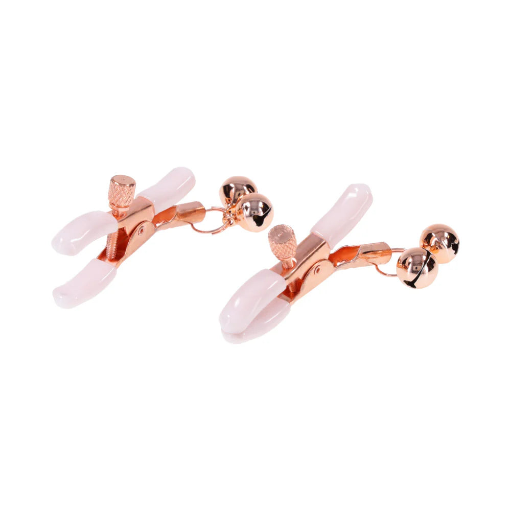 Sportsheets Sex & Mischief Peaches 'n CreaMe Adjustable Nipple Clamps With Bells