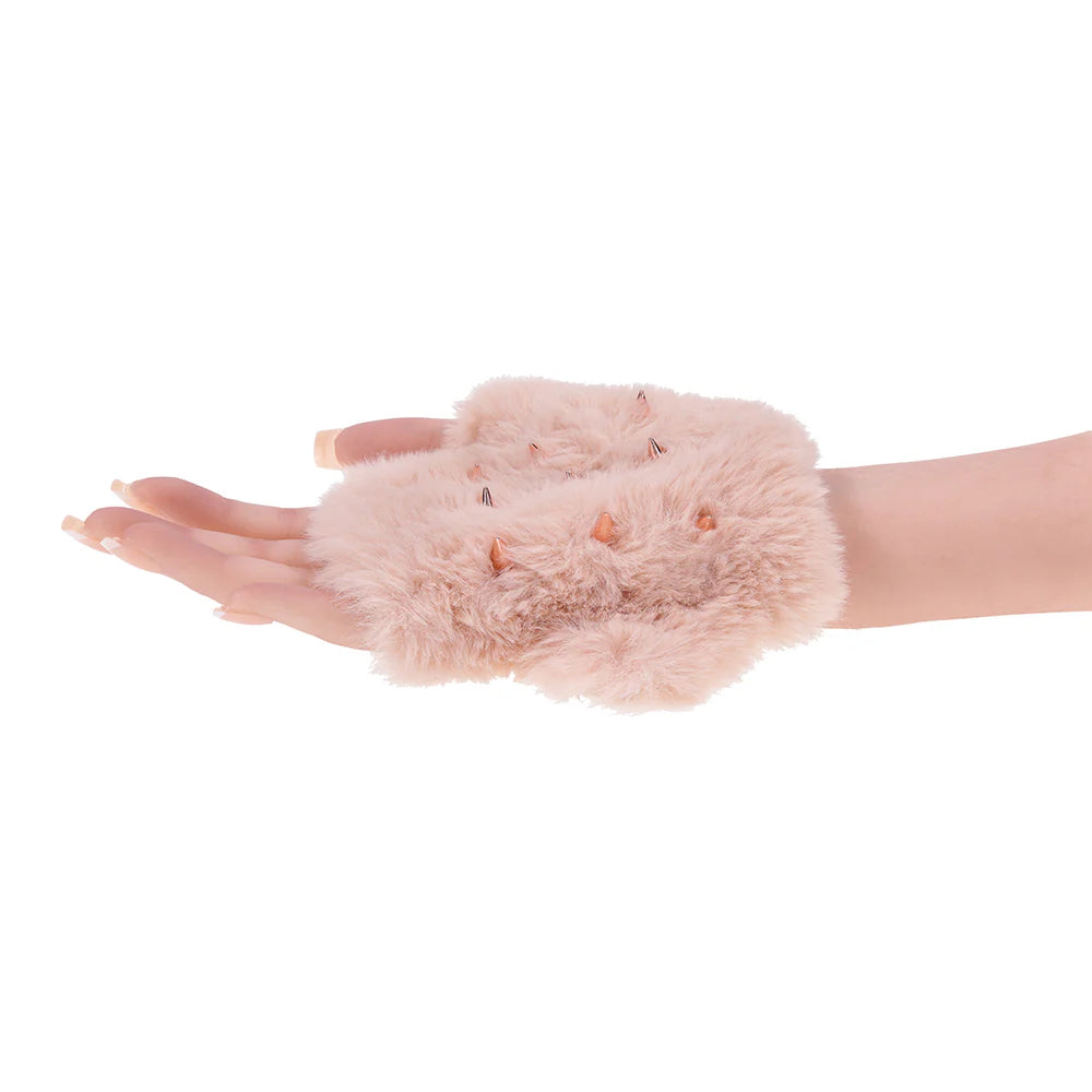 Sportsheets Sex & Mischief Peaches 'n CreaMe Spiked Faux Fur Sensory Mitt