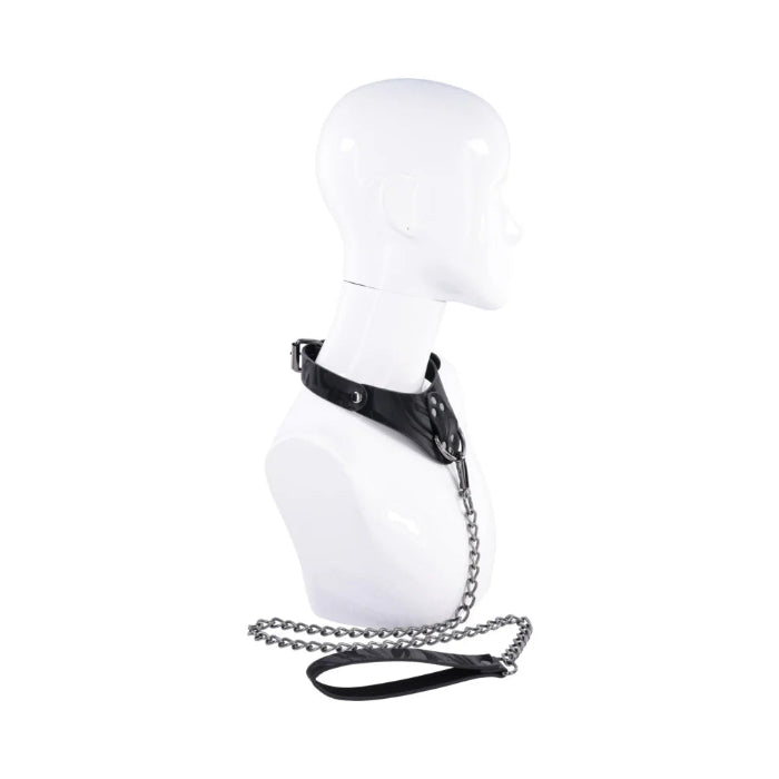 Sportsheets Velvet Noir Collar & Leash With Marbled Design