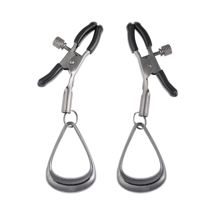 Sportsheets Velvet Noir Tuggable Adjustable Broad Tip Nipple Clamps