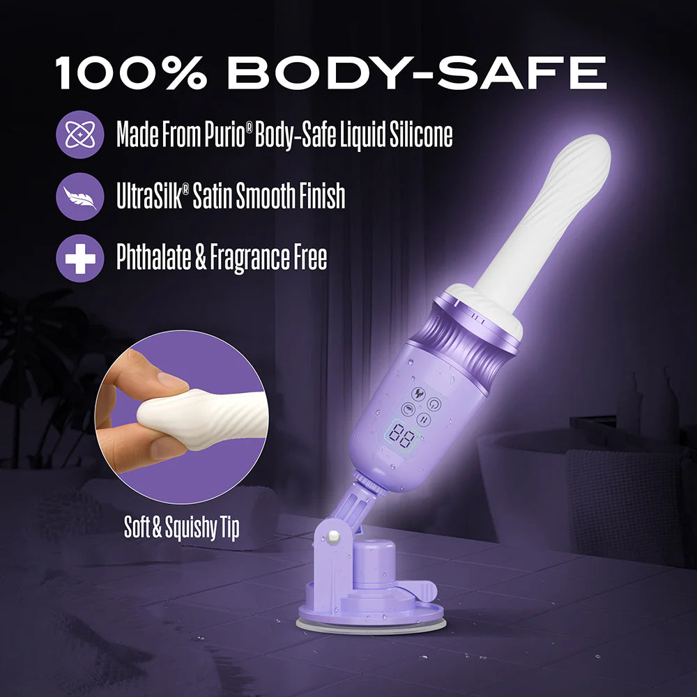 Temptasia Violet Vixen Rechargeable Warming Vibrating Thruster With Suction Cup