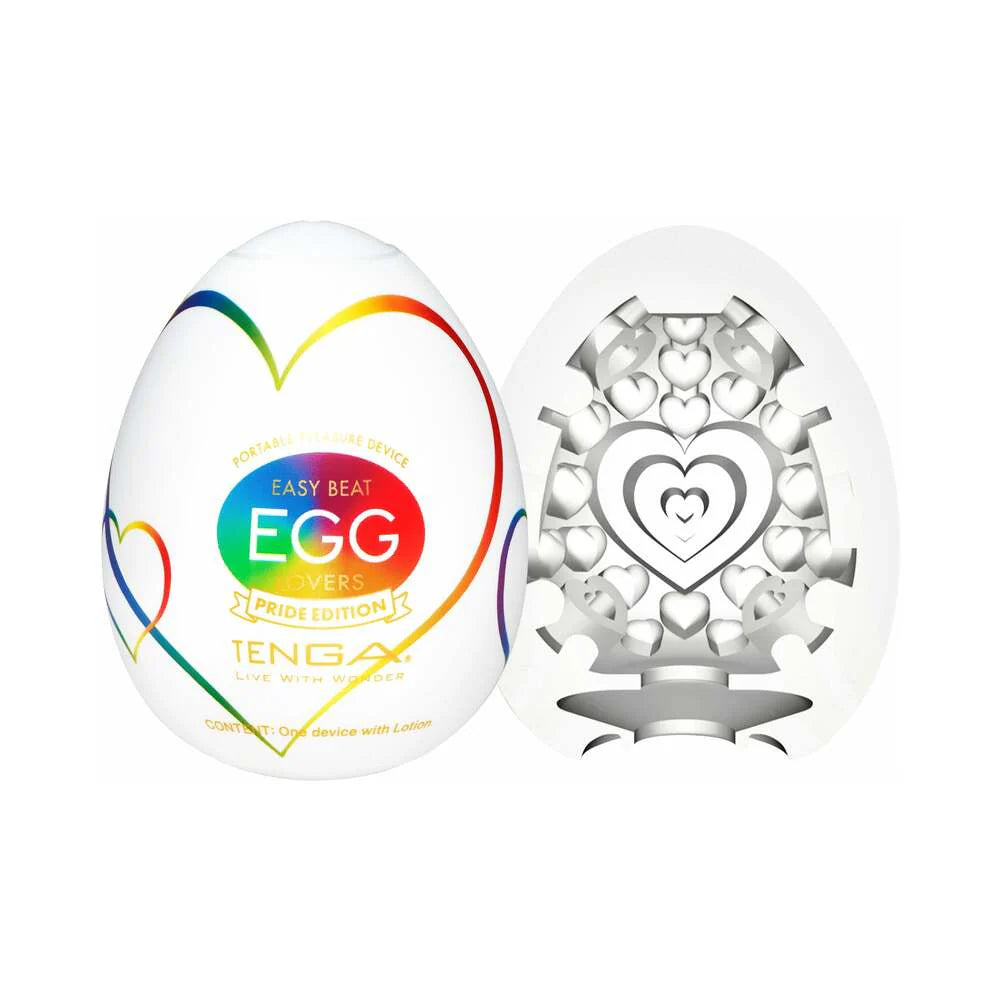 Tenga Egg Lovers Pride Edition Heart Texture Stretchy Disposable Travel Sized Masturbation Sleeve