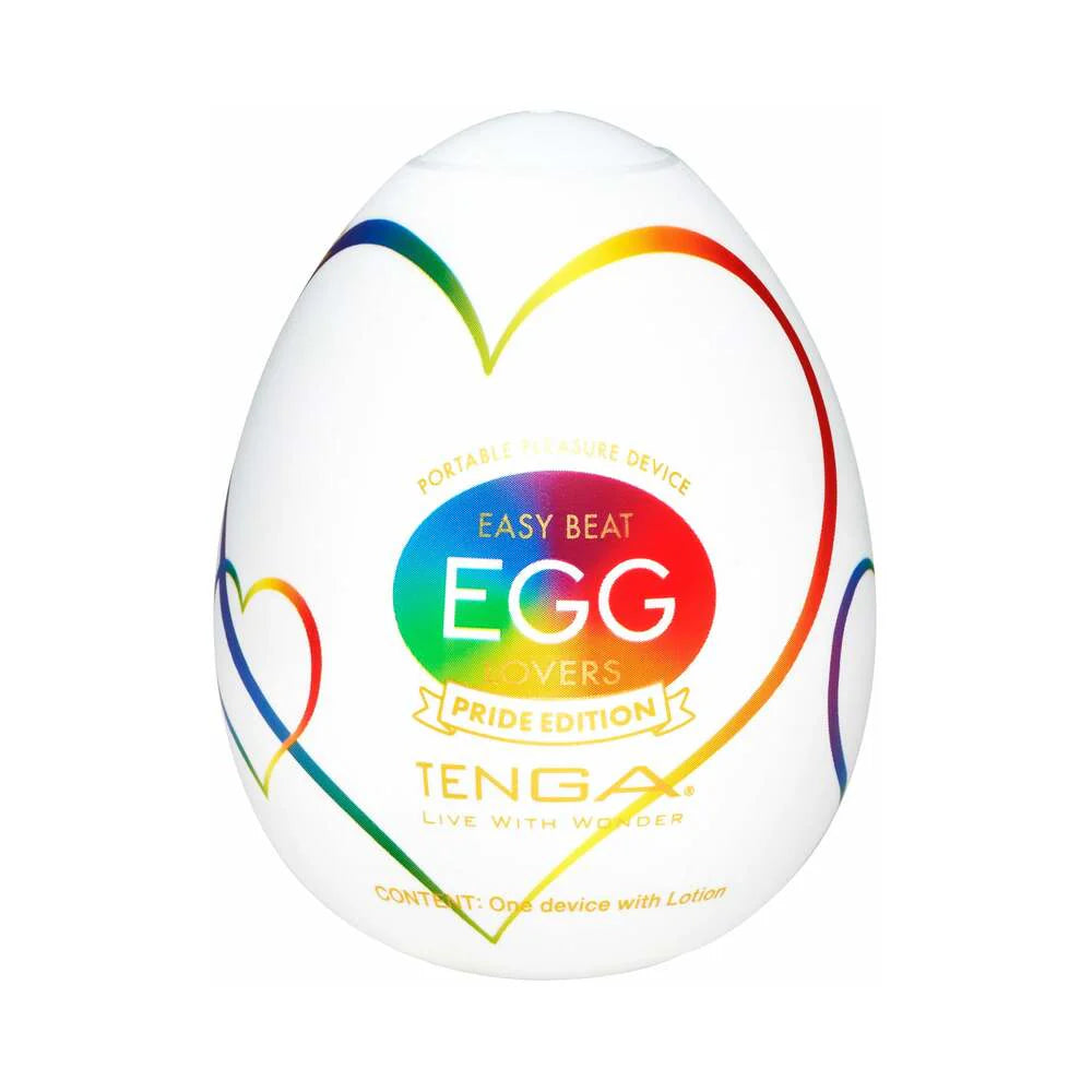 Tenga Egg Lovers Pride Edition Heart Texture Stretchy Disposable Travel Sized Masturbation Sleeve