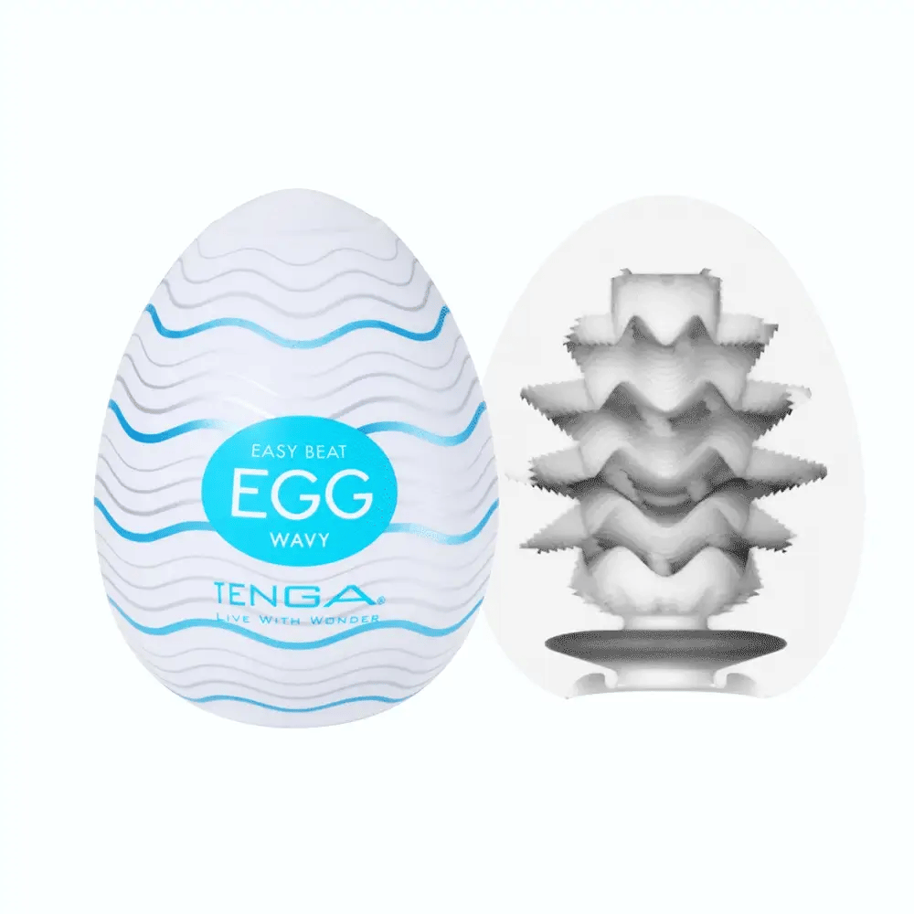 Tenga Egg Wavy Texture Stretchy Disposable Travel Sized Masturbation Sleeve