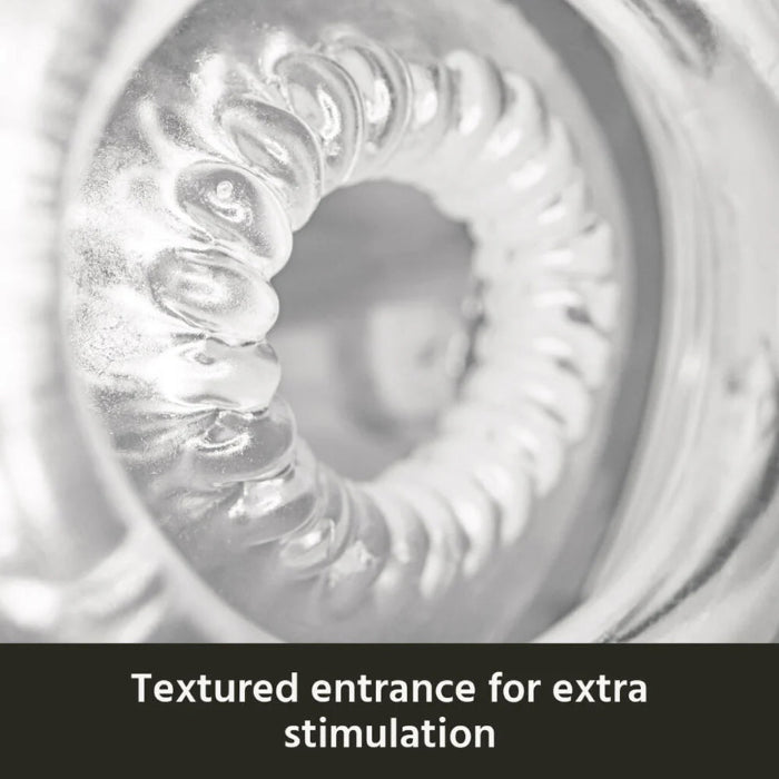 The Handy Dream Collection Lotus Textured Sleeve To Simulate Vaginal Pleasure To Use Independently Or With The Handy