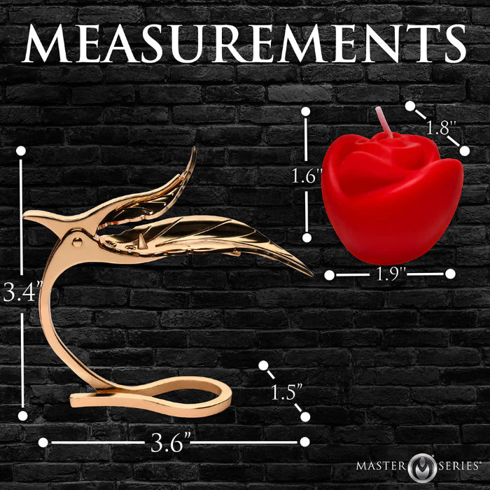 XR Brand Master Series Burning Passion Rose Candle with Holder Sensual Drip Candles For Wax Play