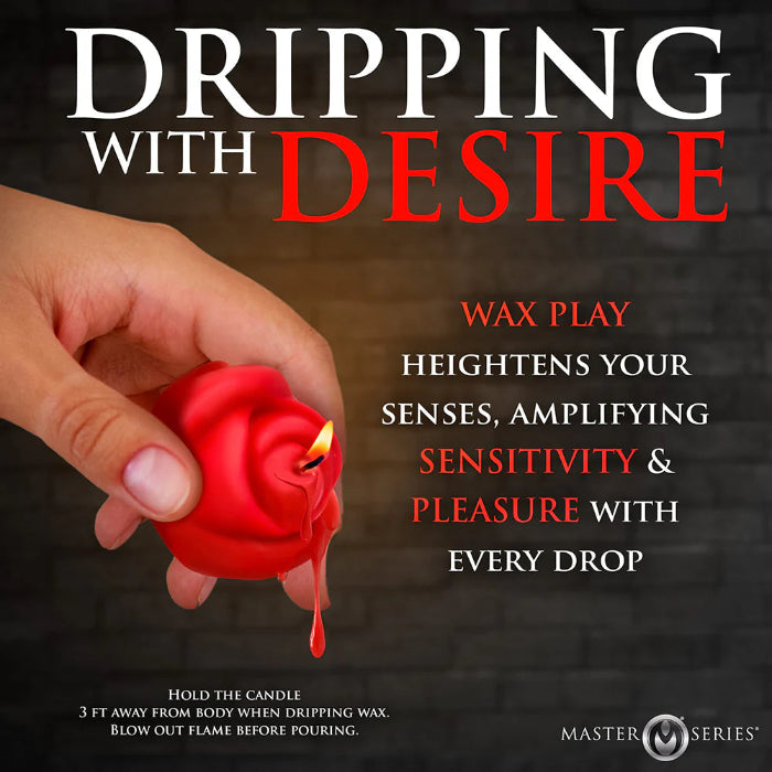 XR Brand Master Series Fire Garden 3-Piece Rose Candle Set Sensual Drip Candles For Wax Play