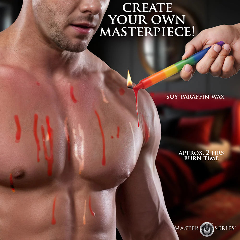 XR Brand Master Series Pride Candles Rainbow Set of 3 Drip Candle For Wax Play