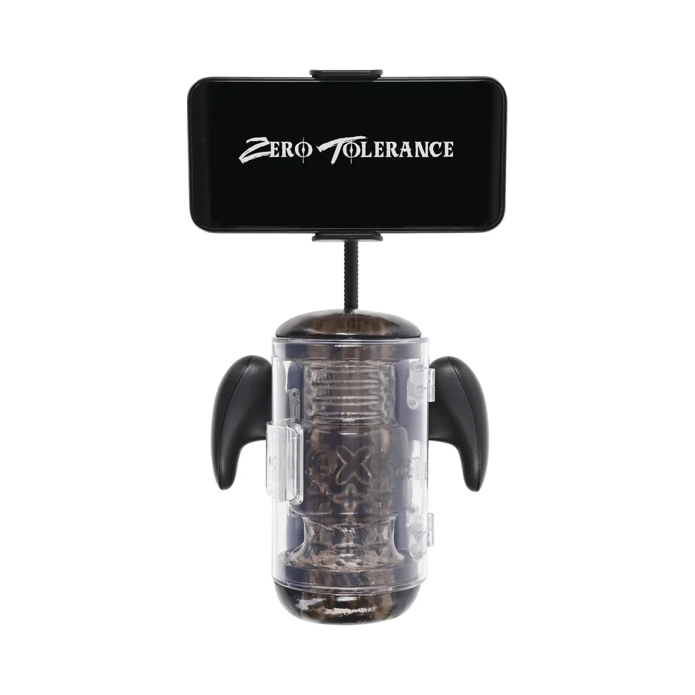 Zero Tolerance Hold Me Tight Stroker Warming Automatic Thrusting and Vibrating Stroker With Handles and Phone Mount