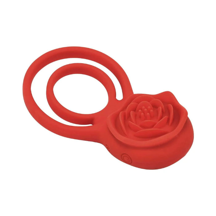 Adam & Eve Double Ring Rose Stimulator Rechargeable Silicone Remote Control Vibrating Cockring