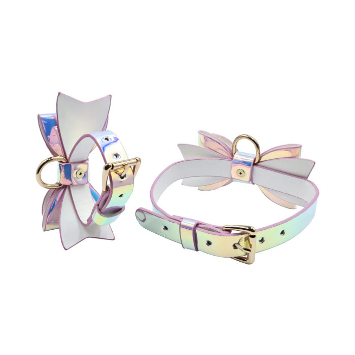 Adam & Eve The Fairy 5 Piece Holographic Bondage Set With Cuffs Collar And Leash