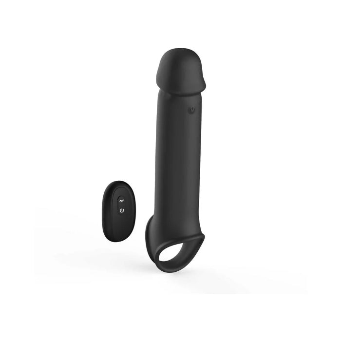 Adam & Eve XL Silicone Vibrating Penis Extension with Remote Control And Ball Strap For Security