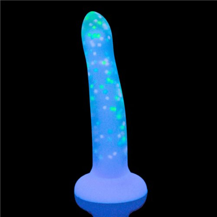 Addiction Rave Party Marty Glow-In-The-Dark Confetti Design Bendable Suction Cup Harness Compatible Dildo