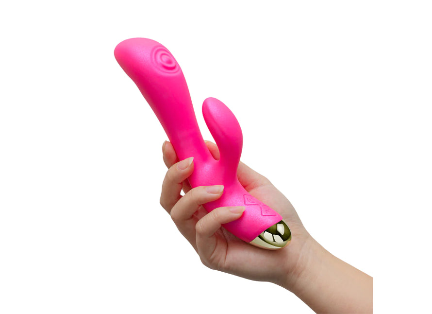 Aria Pleasin' AF Rechargeable Pulsating Shaft Dual Stimulating Rabbit Style Vibrator