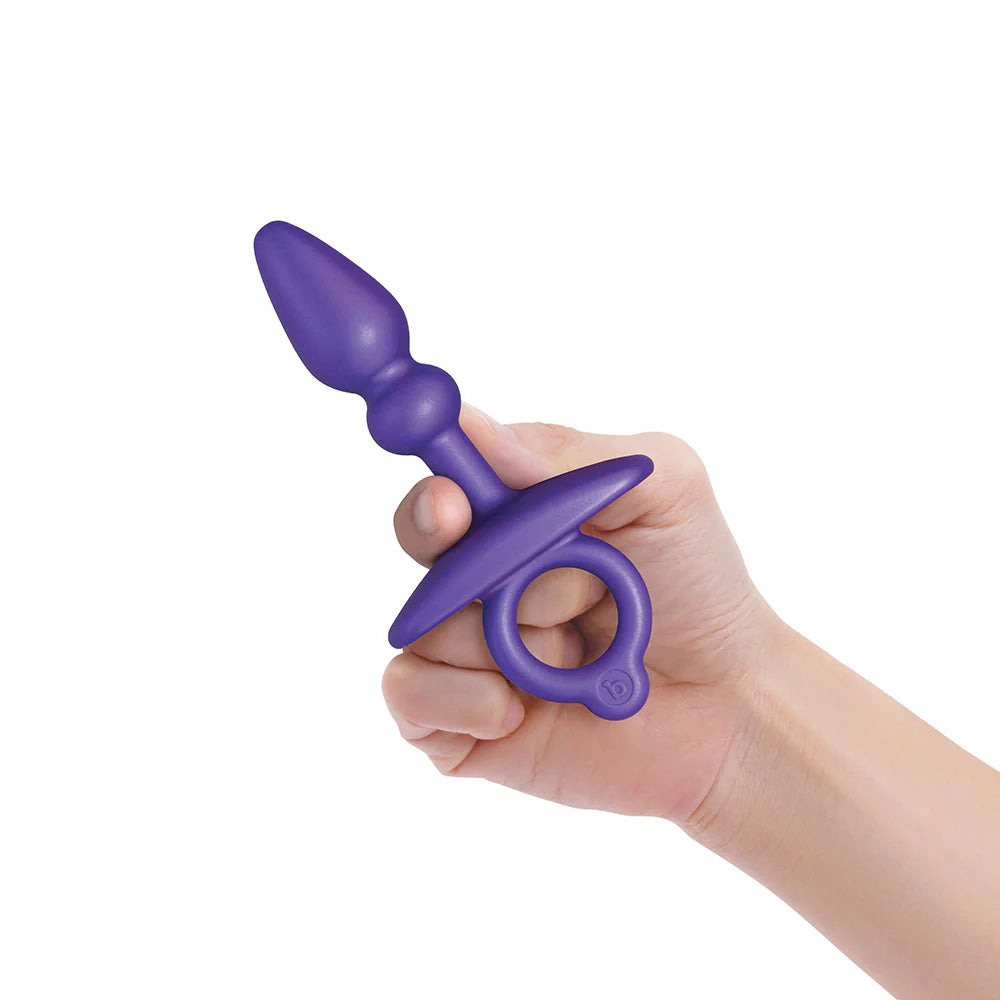 b-Vibe Butties Dart Rounded Tip Anal Plug With Ergonomic Finger Ring