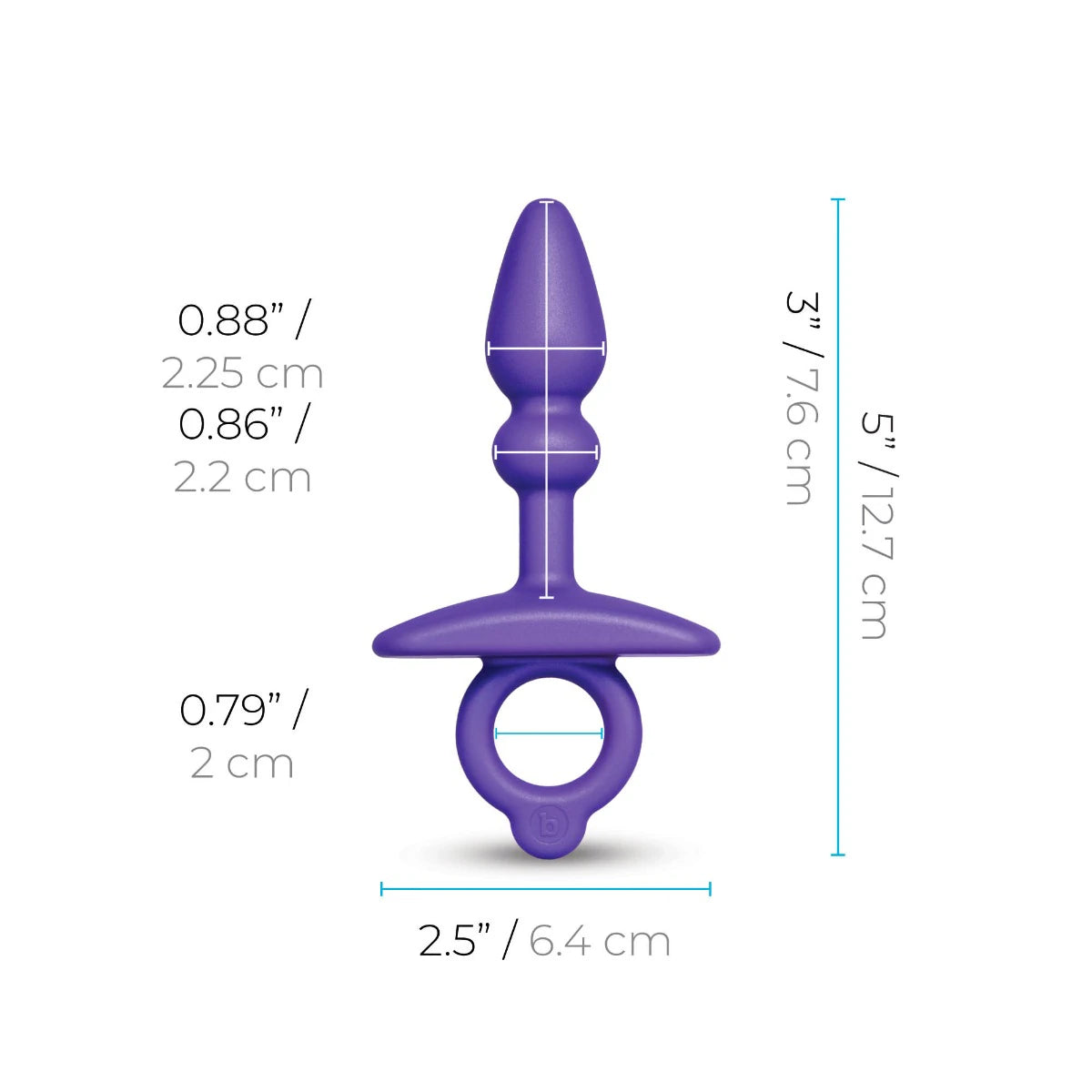 b-Vibe Butties Dart Rounded Tip Anal Plug With Ergonomic Finger Ring