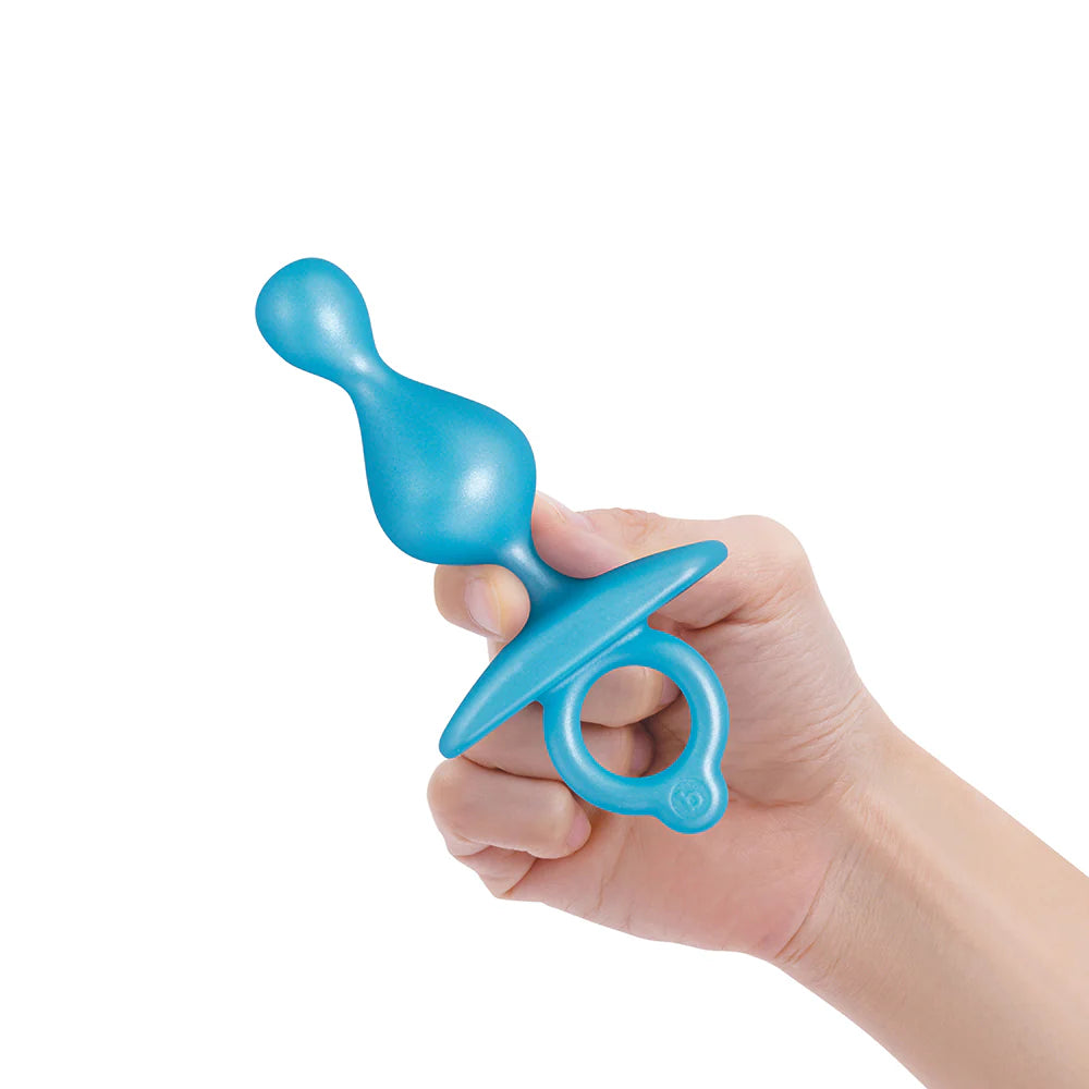 b-Vibe Butties Pop Beaded Shape Anal Plug With Ergonomic Finger Ring