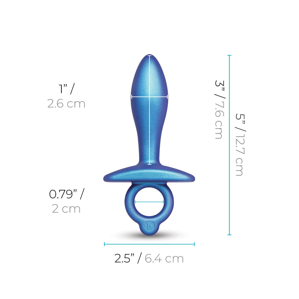 b-Vibe Butties Slide Sphere Shape Anal Plug With Ergonomic Finger Ring And Tapered Neck