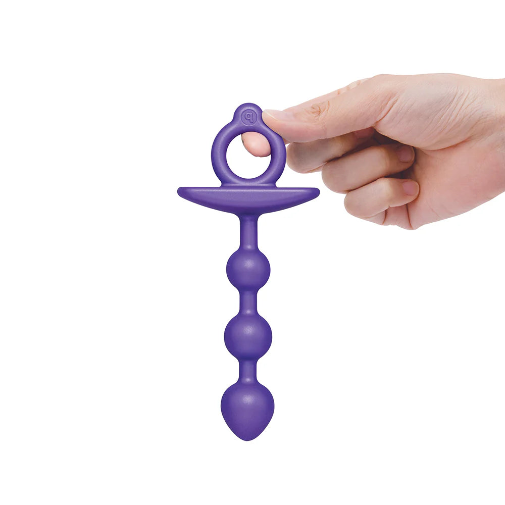 b-Vibe Butties Zip Flexible Silicone Graduated Size Anal Bead With Ergonomic Finger Ring
