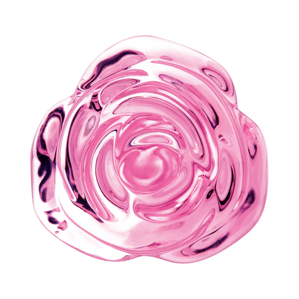 b-Vibe Pink Roses Glass Training Plug Set with Rose-Shaped Pink Base