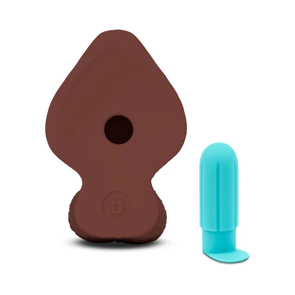 b-Vibe Slipskin Hyper Realistic Girthy Harnessable Silicone Inch Dildo With Removable Bullet