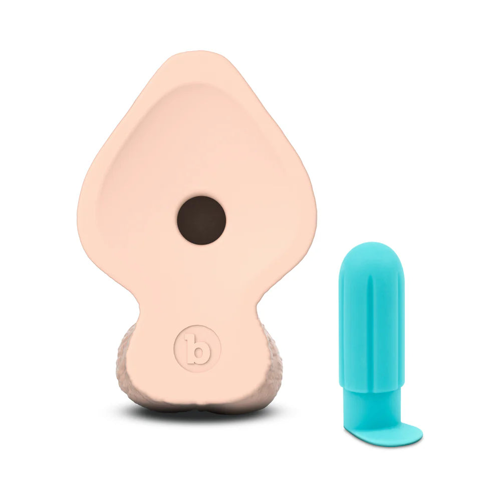 b-Vibe Slipskin Hyper Realistic Girthy Harnessable Silicone Inch Dildo With Removable Bullet