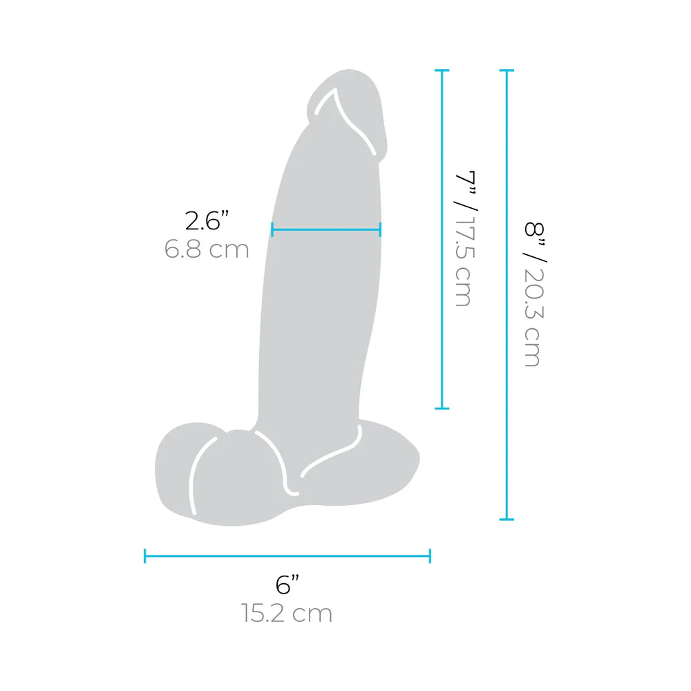 b-Vibe Slipskin Hyper Realistic Girthy Harnessable Silicone Inch Dildo With Removable Bullet