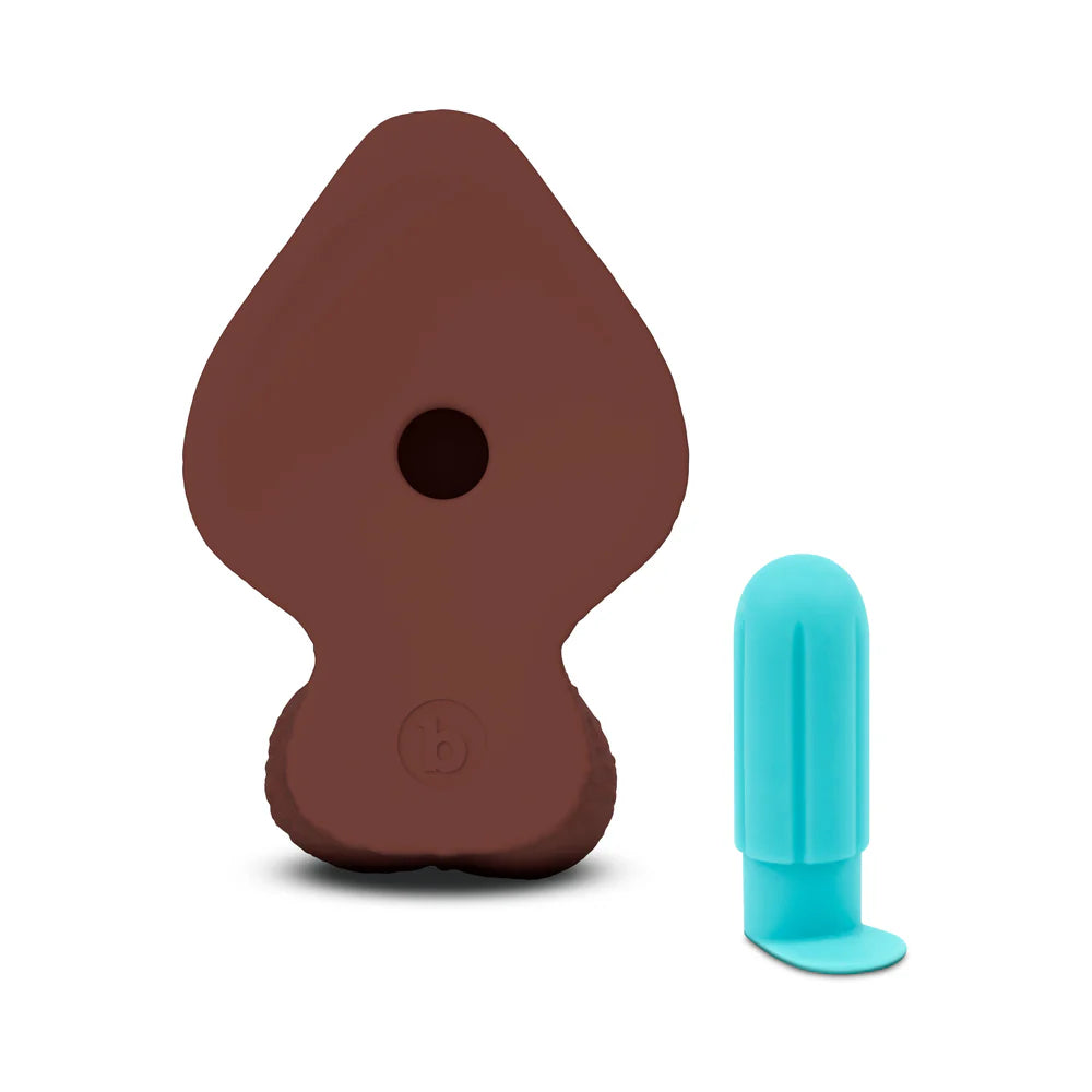 b-Vibe Slipskin Hyper Realistic Girthy Harnessable Silicone Inch Dildo With Removable Bullet