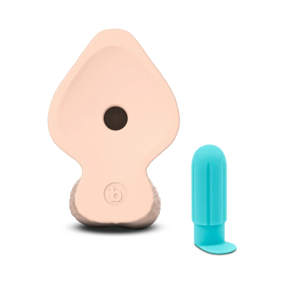 b-Vibe Slipskin Hyper Realistic Girthy Harnessable Silicone Inch Dildo With Removable Bullet