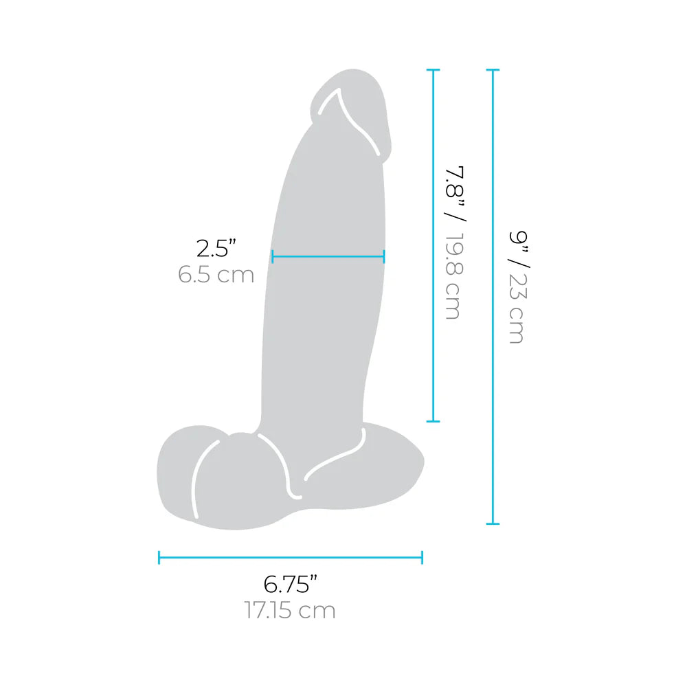 b-Vibe Slipskin Hyper Realistic Girthy Harnessable Silicone Inch Dildo With Removable Bullet