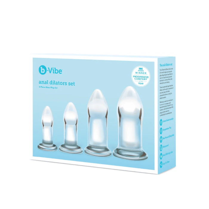 b-Vibe Anal Dilators 4-piece Glass Butt Plug Set