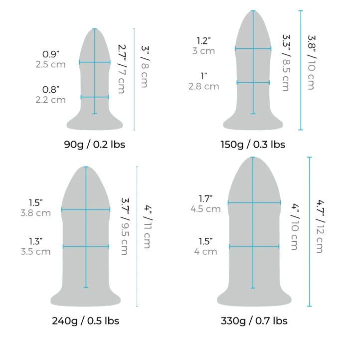 b-Vibe Anal Dilators 4-piece Glass Butt Plug Set