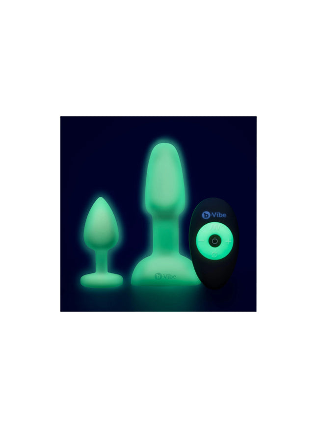 b-Vibe Limited Edition Asstronaut glow-in-the-dark butt play set