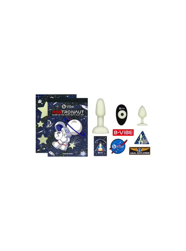 b-Vibe Limited Edition Asstronaut glow-in-the-dark butt play set