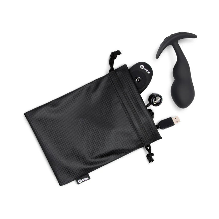 b-Vibe Rechargeable Vibrating P-Spot Snug Plug Large with Rechargeable Remote Control