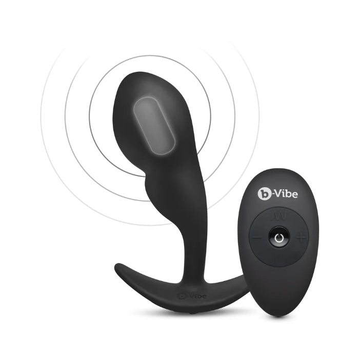 b-Vibe Rechargeable Vibrating P-Spot Snug Plug Large with Rechargeable Remote Control
