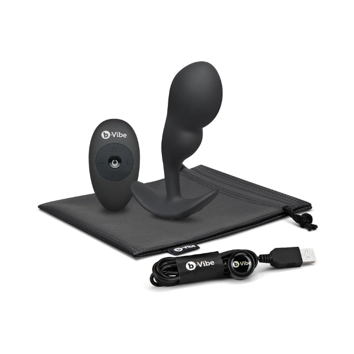 b-Vibe Rechargeable Vibrating P-Spot Snug Plug Large with Rechargeable Remote Control