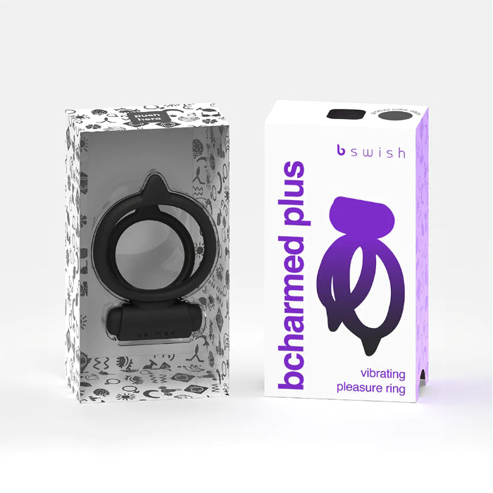 B Swish Bcharmed Basic Plus Silicone Vibrating Double Ring Cock Ring