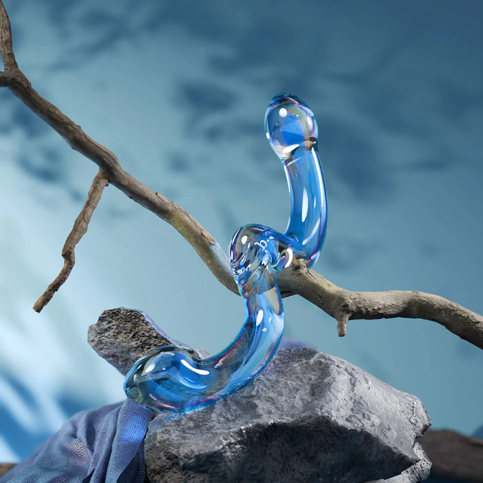 Biird x Wicul OhWii Double-Ended Glass Ergonomically Curved Dildo for G-Spot And P-Spot