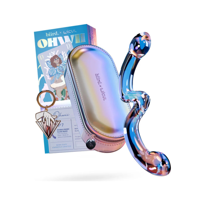 Biird x Wicul OhWii Double-Ended Glass Ergonomically Curved Dildo for G-Spot And P-Spot