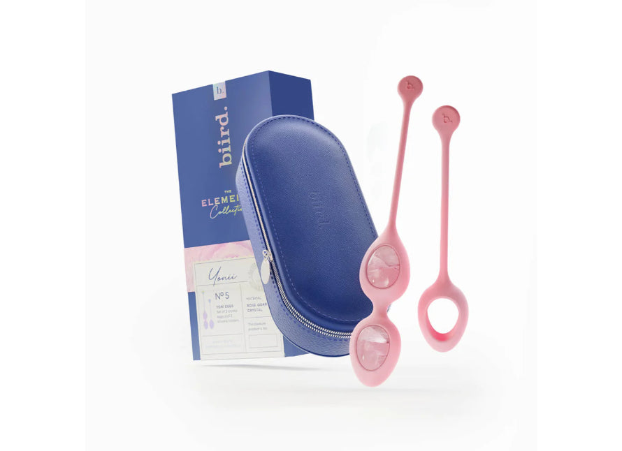 Biird Yonii 2-Piece Rose Quartz Eggs Set With Silicone Sleeve